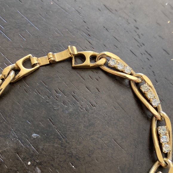 Clear Rhinestone Gold Tone Bracelet - Picture 3 of 3